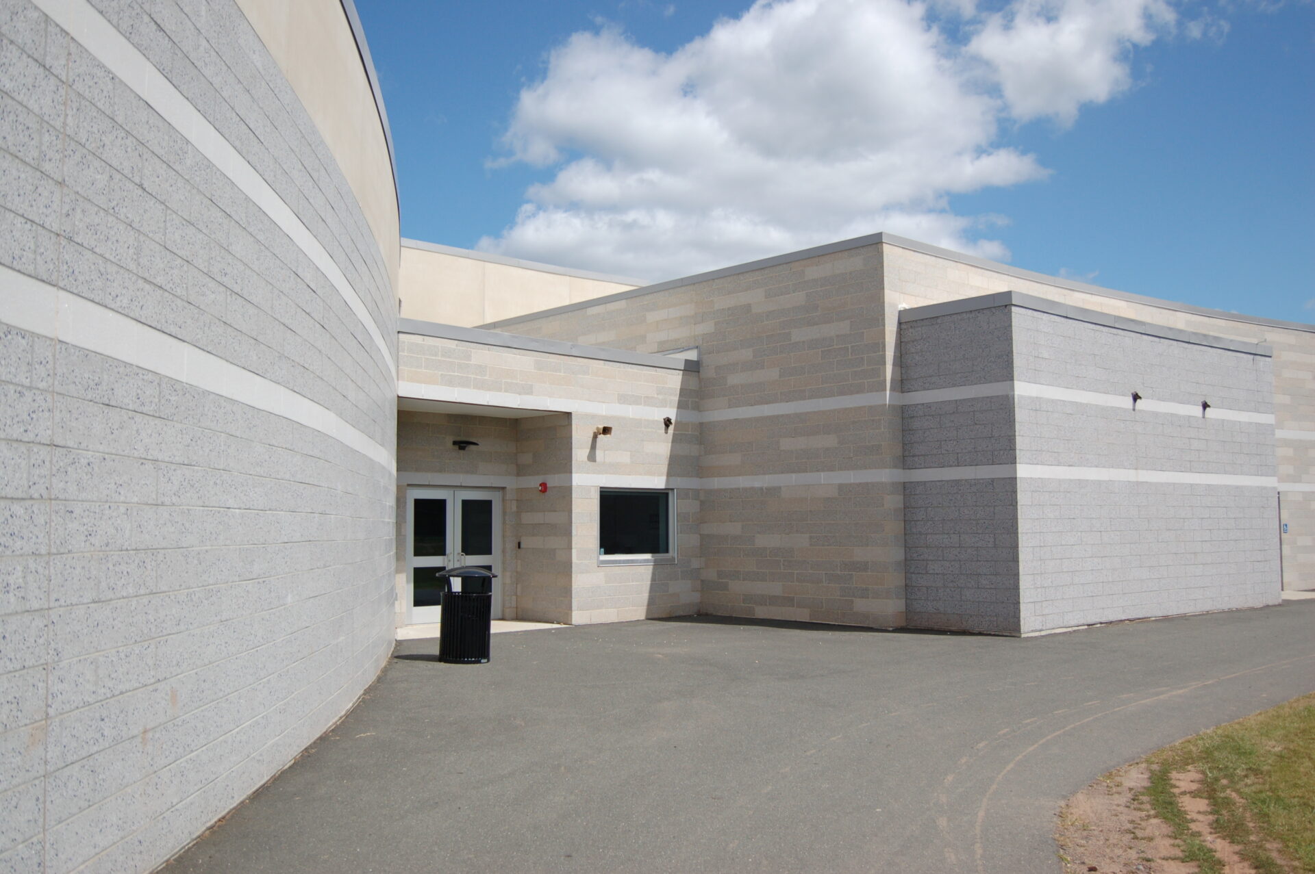The entrance to a building