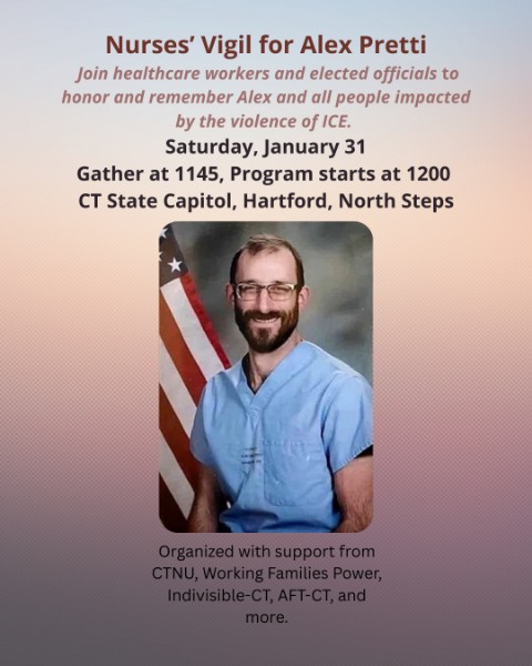 A flier for a Alex Pretti vigil, details listed on this page