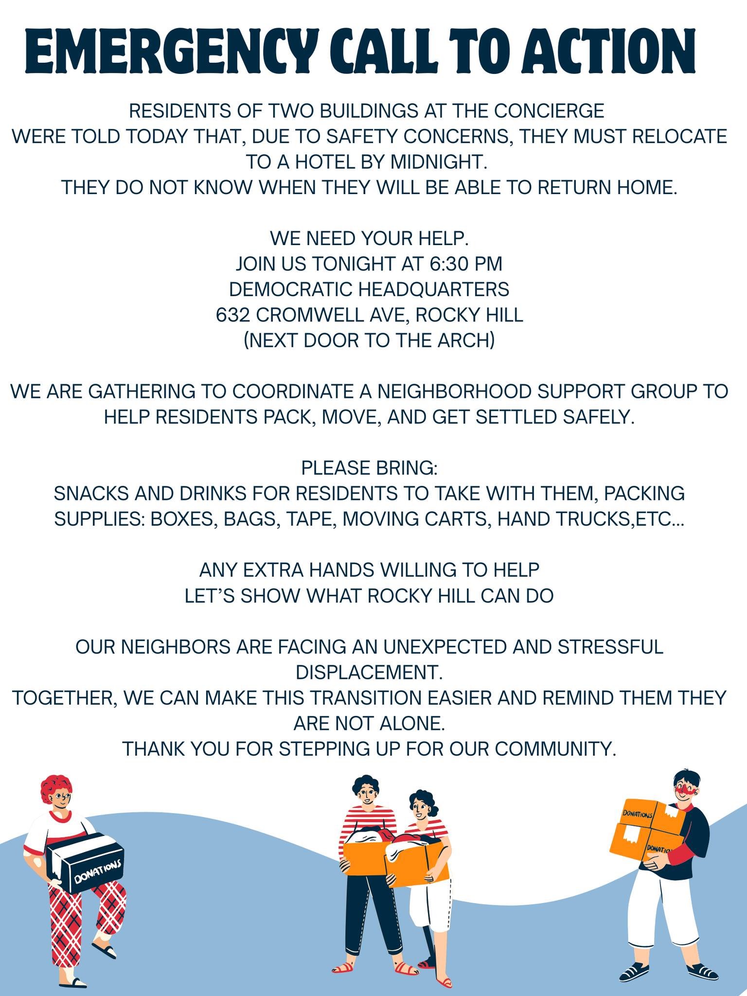 Call to action to help Concierge residents